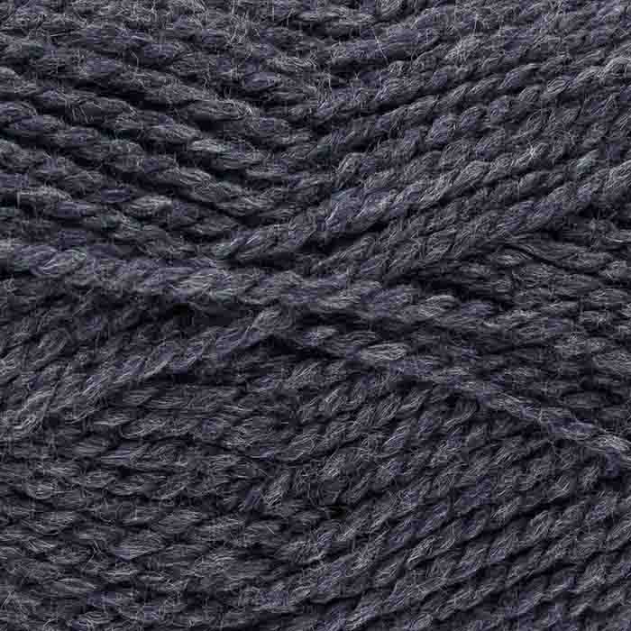 A close-up image of a dark gray chunky yarn skein.