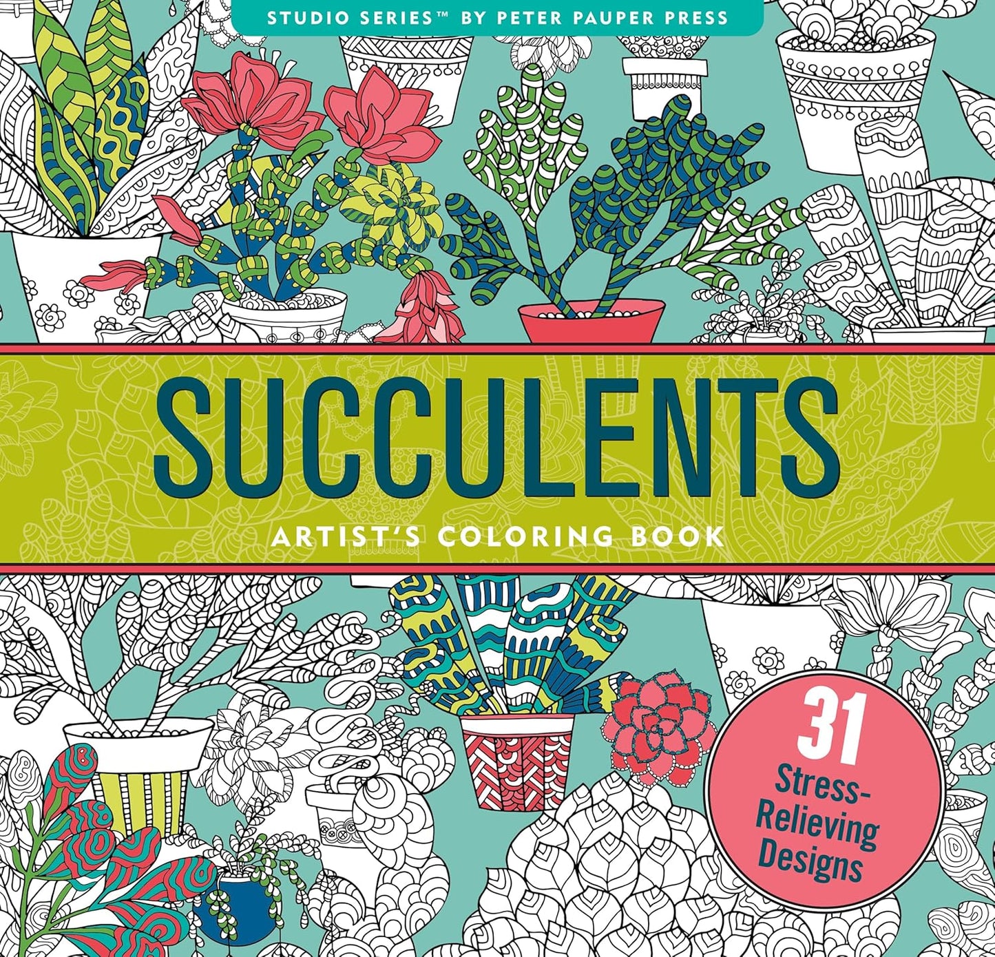 Succulents Adult Coloring Book