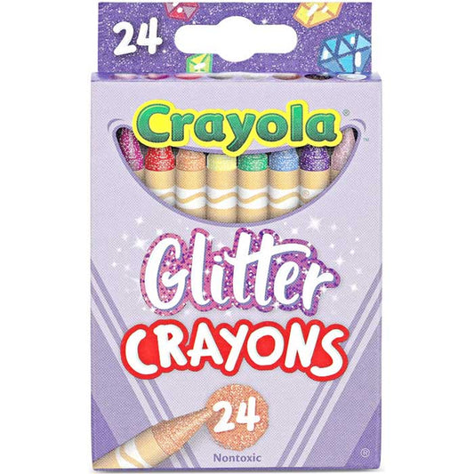 Glitter Crayons, 24 Count