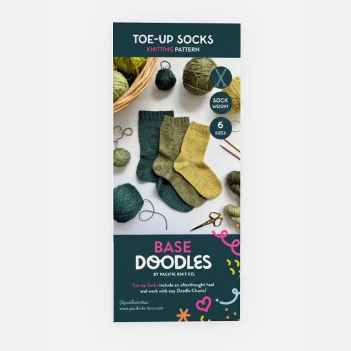Toe-up Socks - Fingering - Base Doodle Brochure