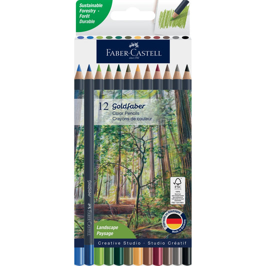 Goldfaber Color Pencils Box - 12ct Landscape