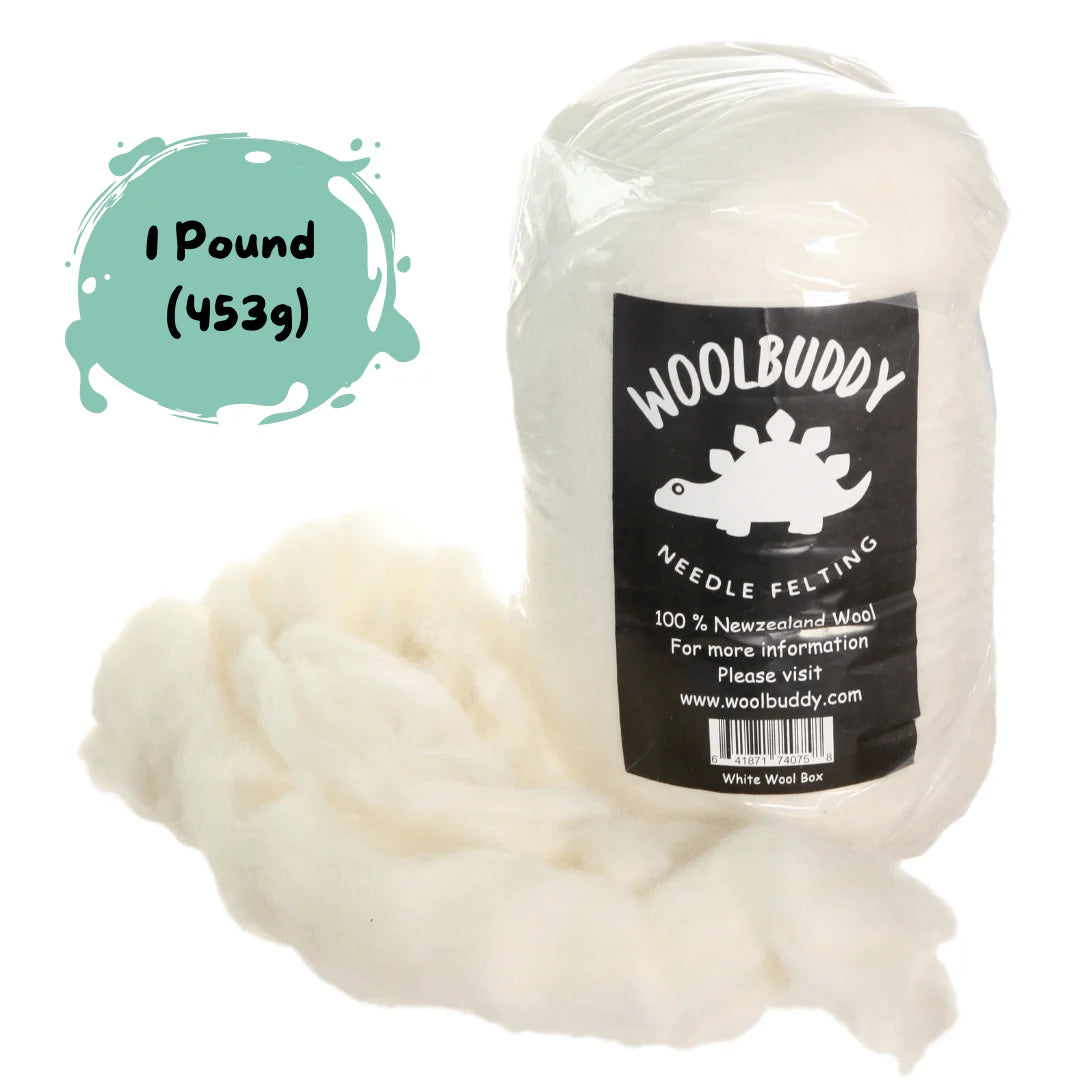 Needle Felting Wool - White 1lb